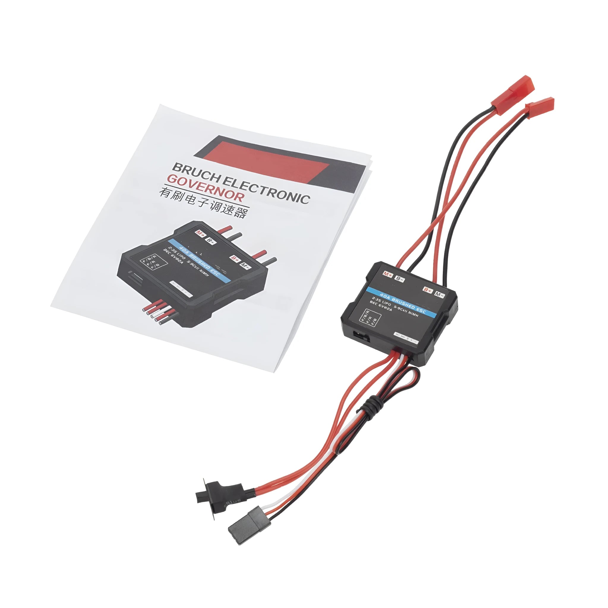 G500 model 40-amp brushed electronic speed controller for RC cars and trucks.