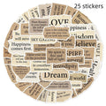 Tear English pattern decorative stickers set with reusable adhesive