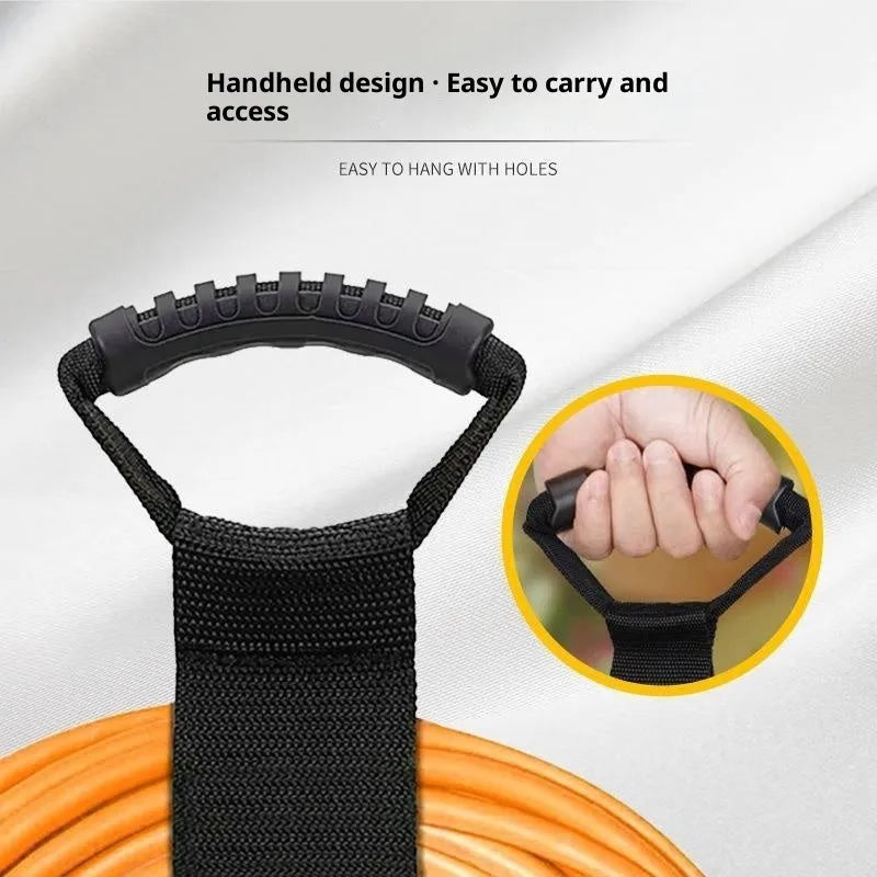 Portable heavy-duty nylon storage strap with Velcro handle, standard colour, S M L options