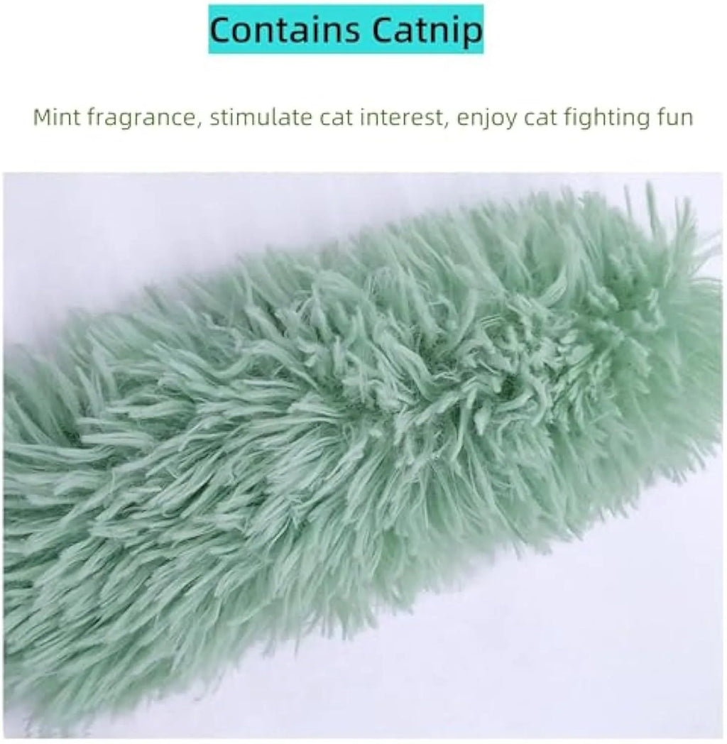Colourful plush cat pillow toys with crinkle sound and natural catnip filling for interactive feline play