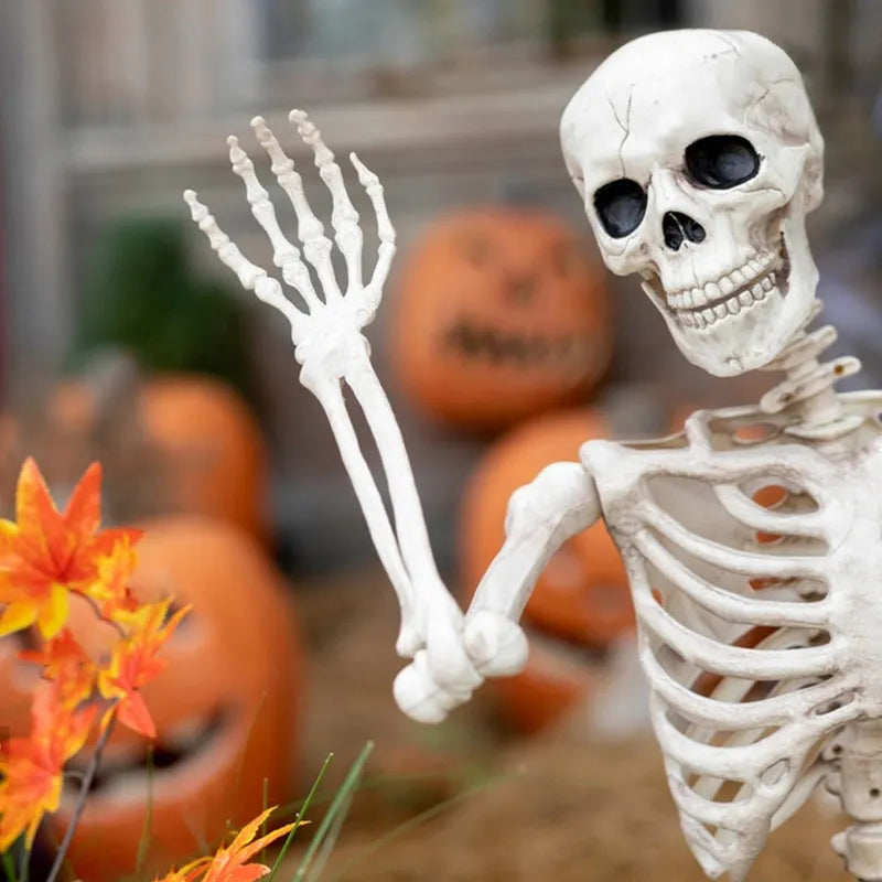 90cm tall movable joint plastic skeleton Halloween decoration in standing pose