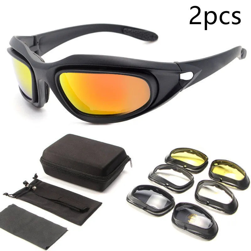 Tactical polarised cycling sunglasses with full rim PC frame for outdoor sports