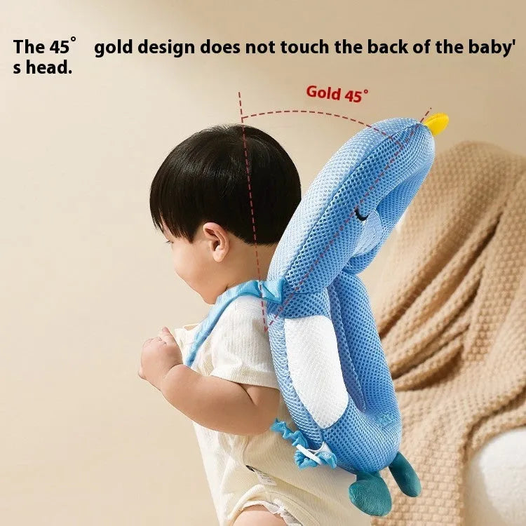 Cartoon dinosaur and bee themed anti-collision pillow for toddler fall protection.