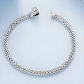 925 silver electroplated chain bracelet shown in 17cm, 19cm and 21cm lengths with simple trend styling