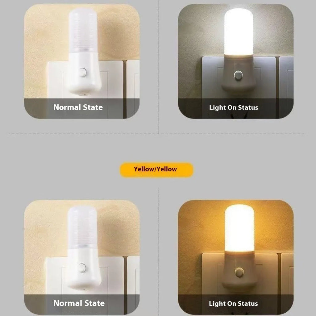 Minimalist plug-in bedside night light with US plug and dual light modes