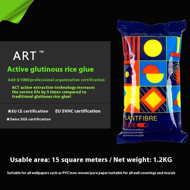 Roll of glutinous rice wallpaper adhesive for wall covering applications