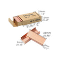 Box containing 1000 metal staples in colours black, purple, rose gold, and rose red.