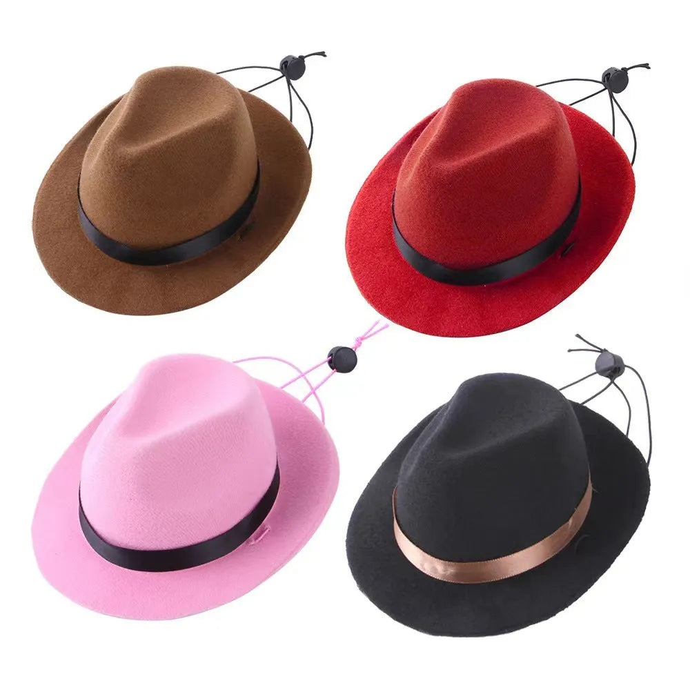 S size 155cm diameter woolen felt pet sun hat for small dogs with hairpin accessory