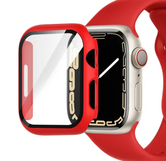 PC tempered film protective case for Apple Watch in various colours and patterns.