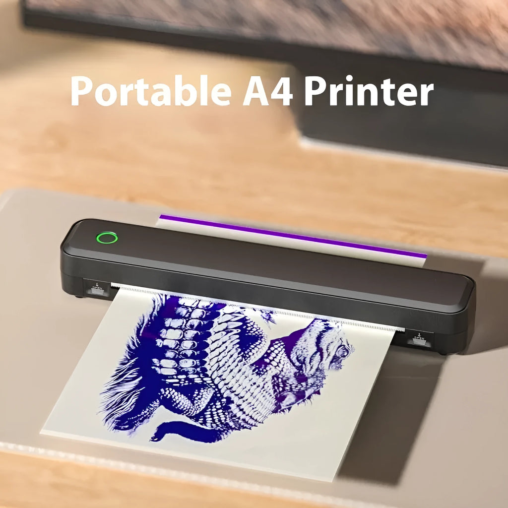 Compact thermal printer with Bluetooth connectivity for mobile devices in black colour