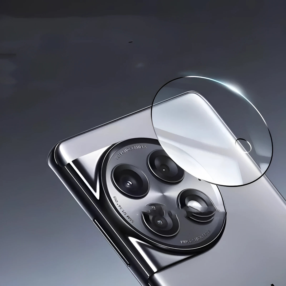 Tempered glass screen protector with black ring for OnePlus 12, Find N3, and OnePlus 11 smartphones