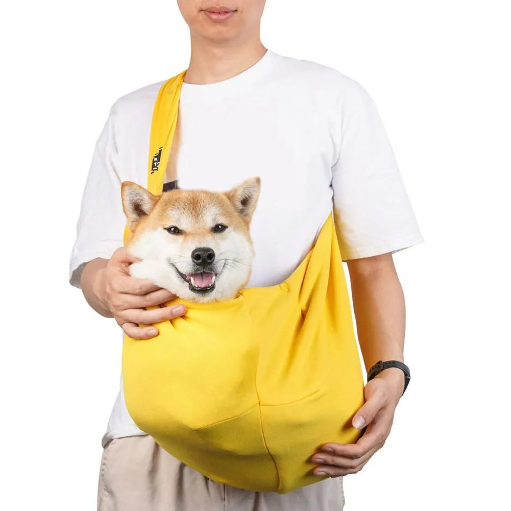 Foldable cat carrier backpack in messenger bag style with breathable mesh panels, shown in multiple colours.