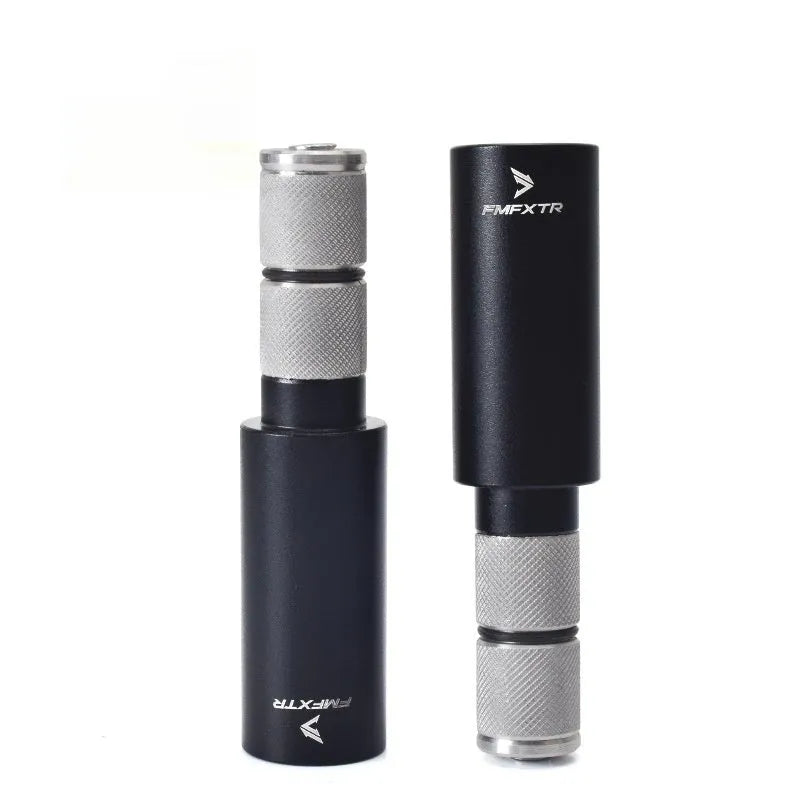 Pair of aluminium alloy folding bicycle handlebar extension rods for mountain bikes.