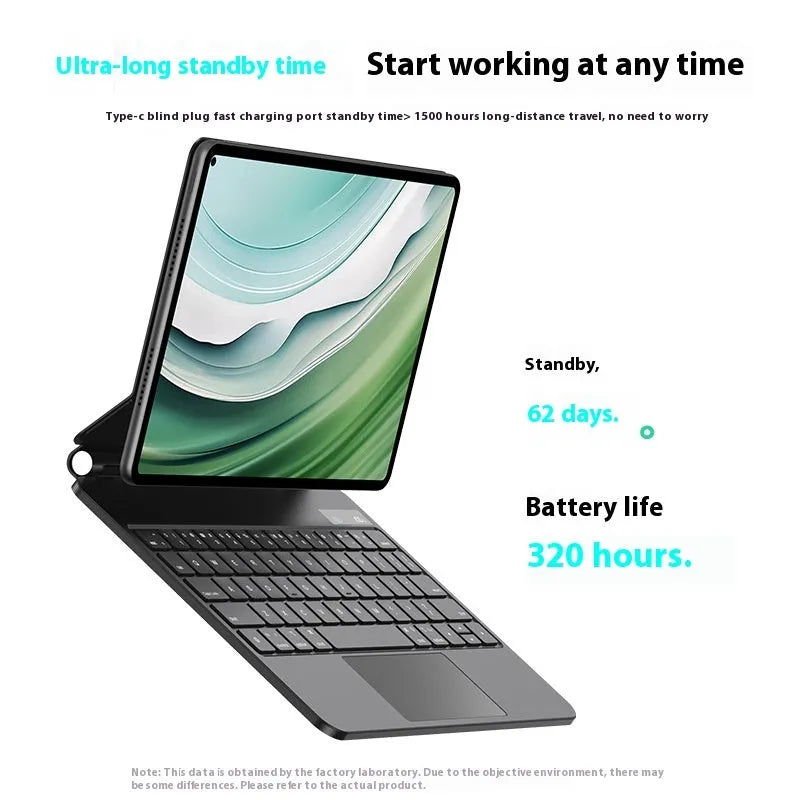 Huawei Matepad 11 magnetic wireless keyboard cover with protective PU leather bag in black