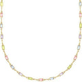Ladies alloy necklace with a glass geometry pendant on a 41-50cm chain, cold wind style.
