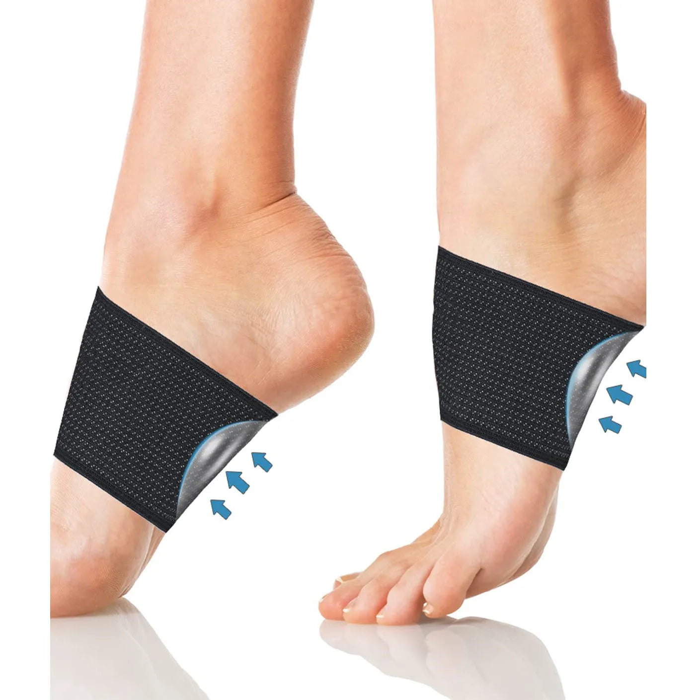 Elastic arch support foot bandage in ordinary and heart style options for flat foot support