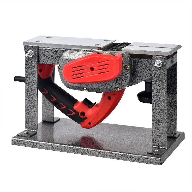 Red desktop electric push planer woodworking tool with aluminium housing
