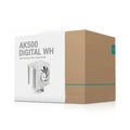 Black twin tower CPU air cooler with digital temperature display and dual fans