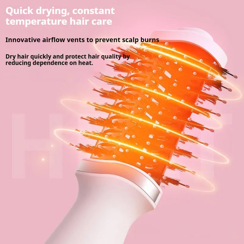YZM-8015 pink multifunctional hair dryer comb with EU plug