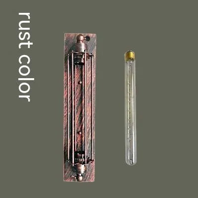 Industrial style retro flute iron wall lamp in black bronze rust or silver finish