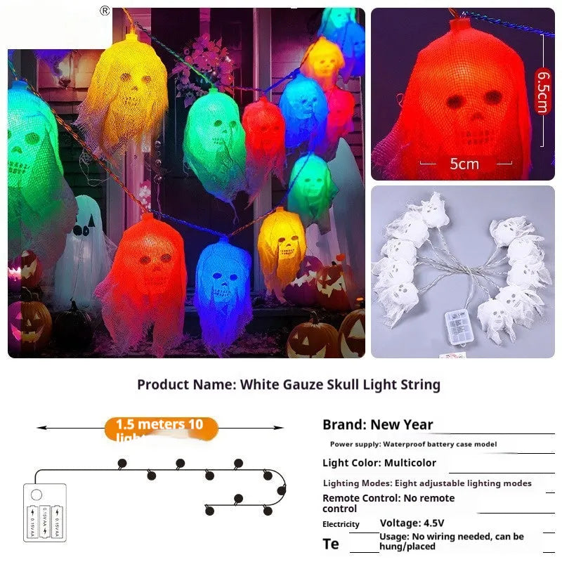 Halloween coloured LED light string with battery box for indoor wall decoration