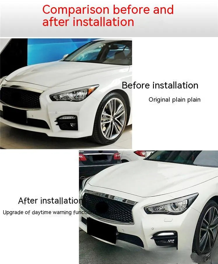 Infiniti Q50 Q70 front bumper LED turn signal and daytime running light replacement unit