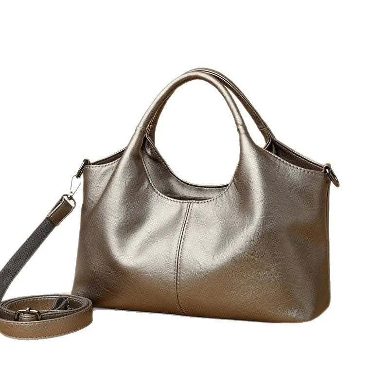 Genuine leather women's cross-body bag with large capacity in seven colour options