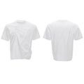Men's white cotton T-shirt with three-dimensional pleated design and asymmetric stitching details