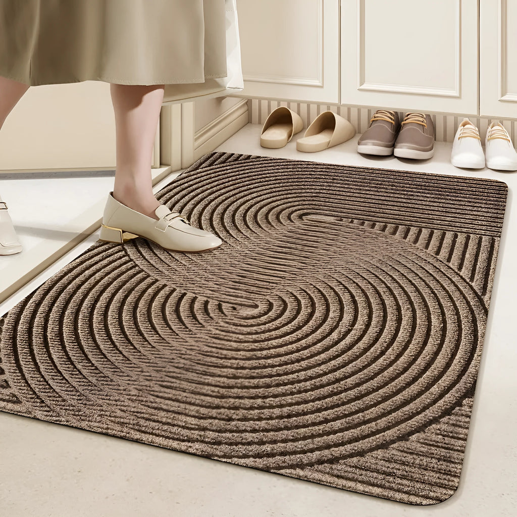 Cartoon anime pattern diatom oil entrance carpet with wire ring edges in 60x90cm size