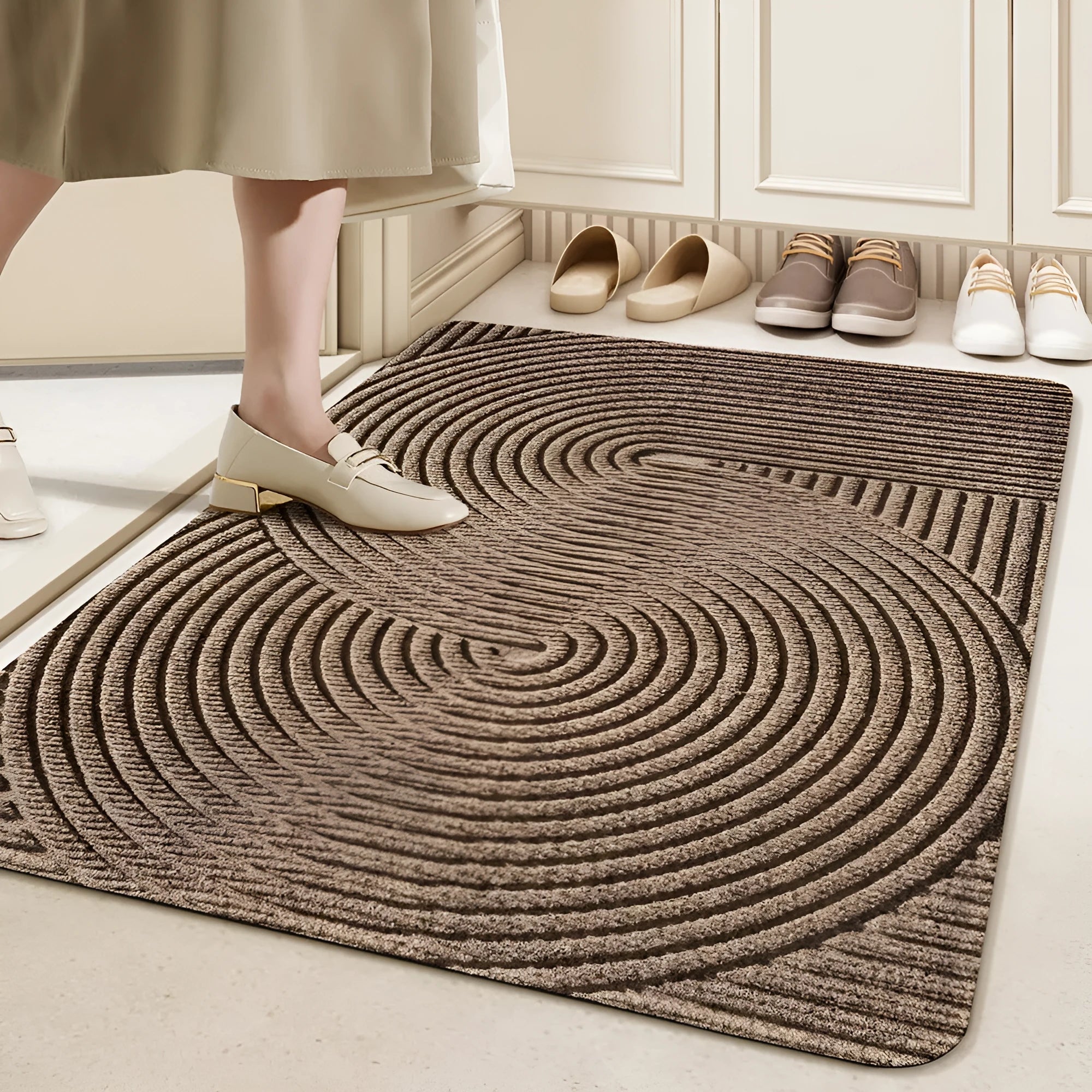Cartoon anime pattern diatom oil entrance carpet with wire ring edges in 60x90cm size