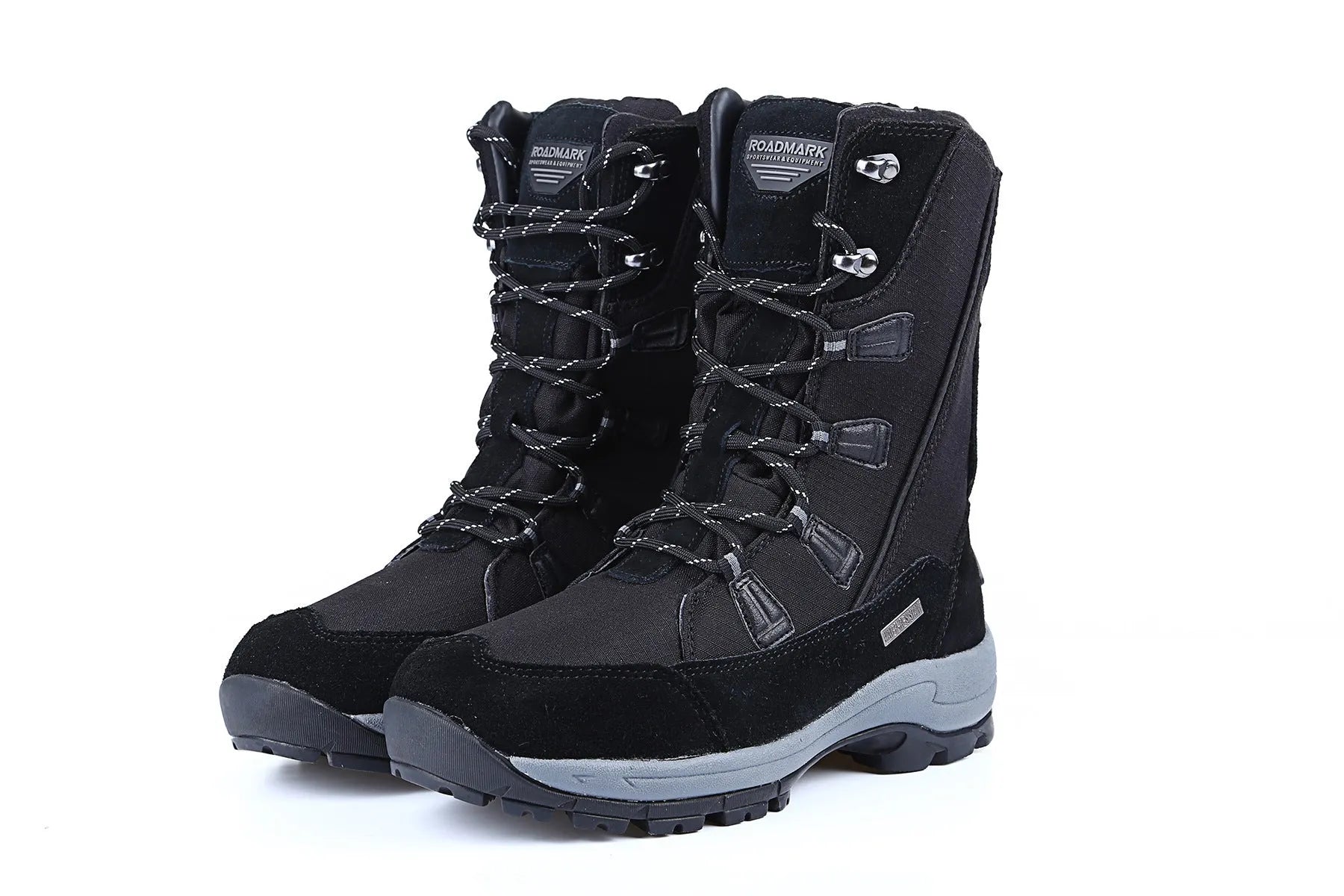 Women's mid-calf thermal snow boots in genuine leather with round toe, available in multiple colours