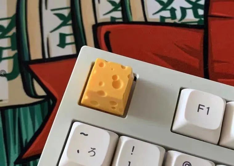 Yellow cheese design resin key cap for mechanical keyboard customisation