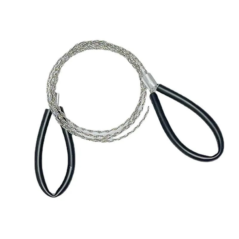 German stainless steel survival wire saw in leather hand case with black and red colour options