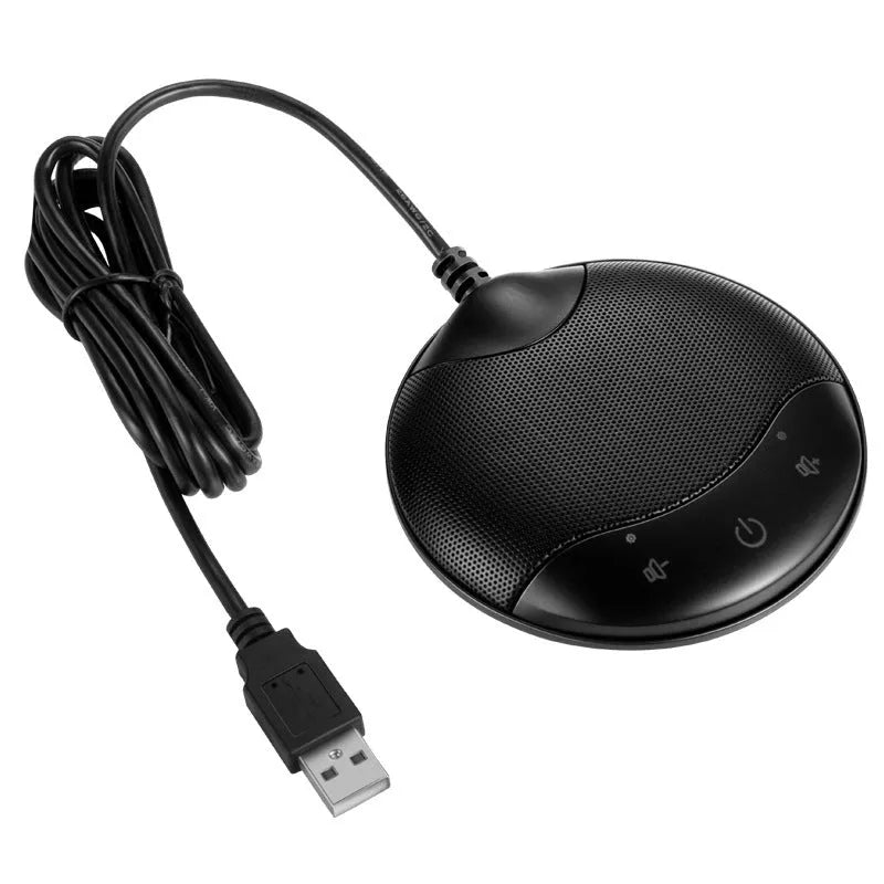 Black USB condenser microphone for computer recording and conferences