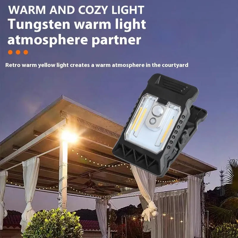 White clip lamp with intelligent human body induction and waterproof IP65 rating