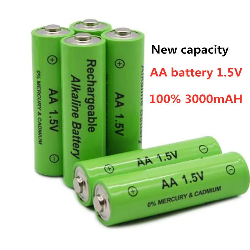 Single AA sized alkaline rechargeable battery labelled 3000mAh 1.5V