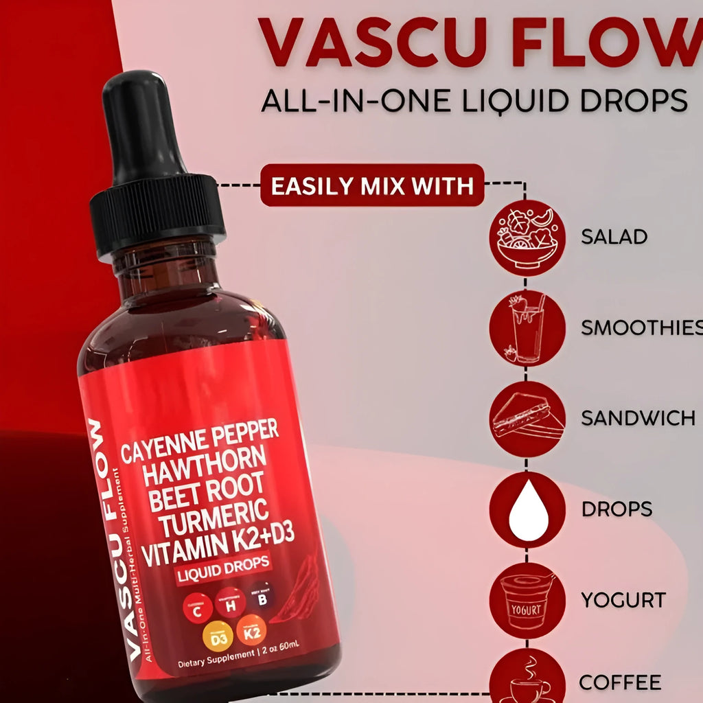 60ml glass bottle of vitamin D3 K2 hawthorn fruit liquid supplement drops with a dropper cap.