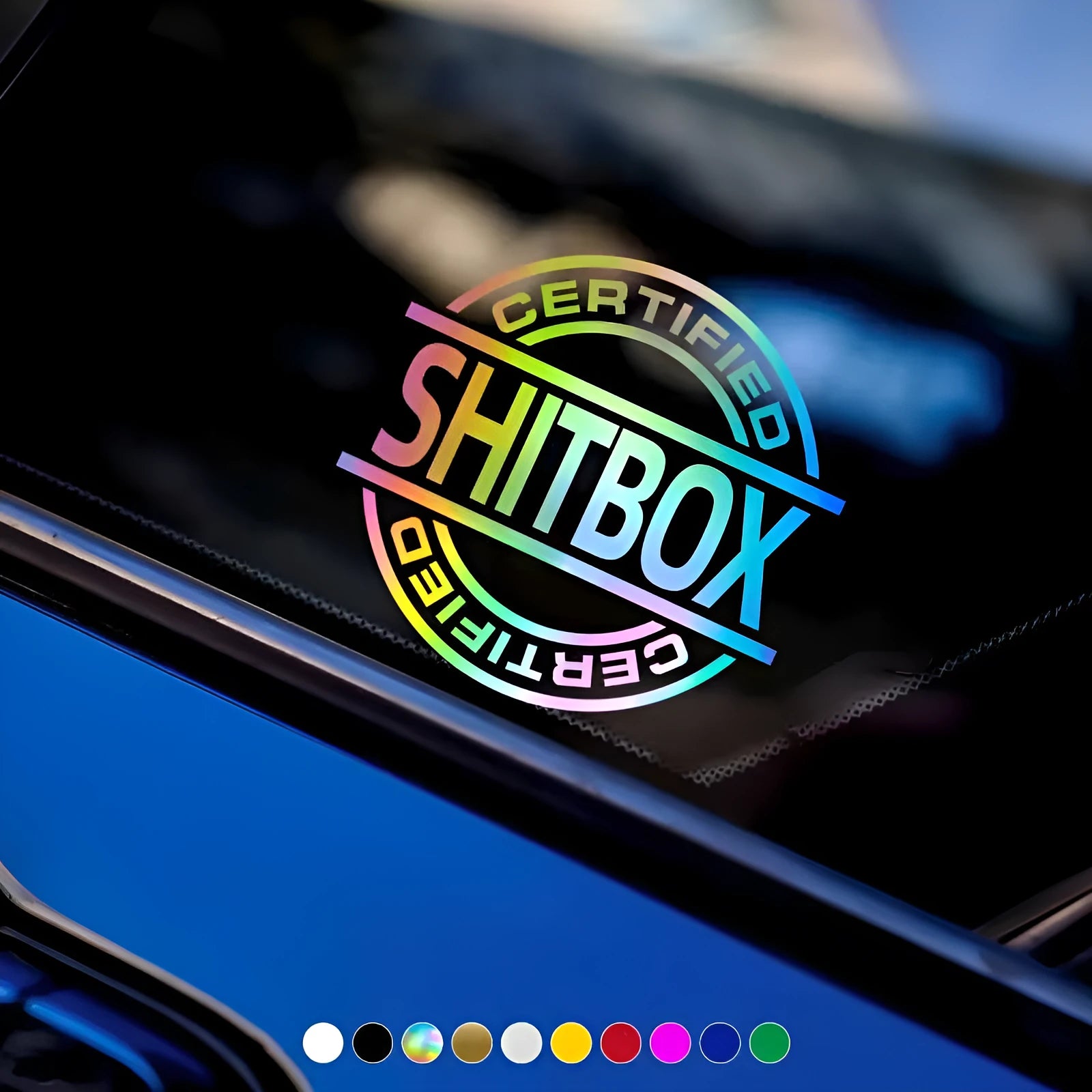 13x12cm creative vinyl car sticker showing colour options for vehicle decoration
