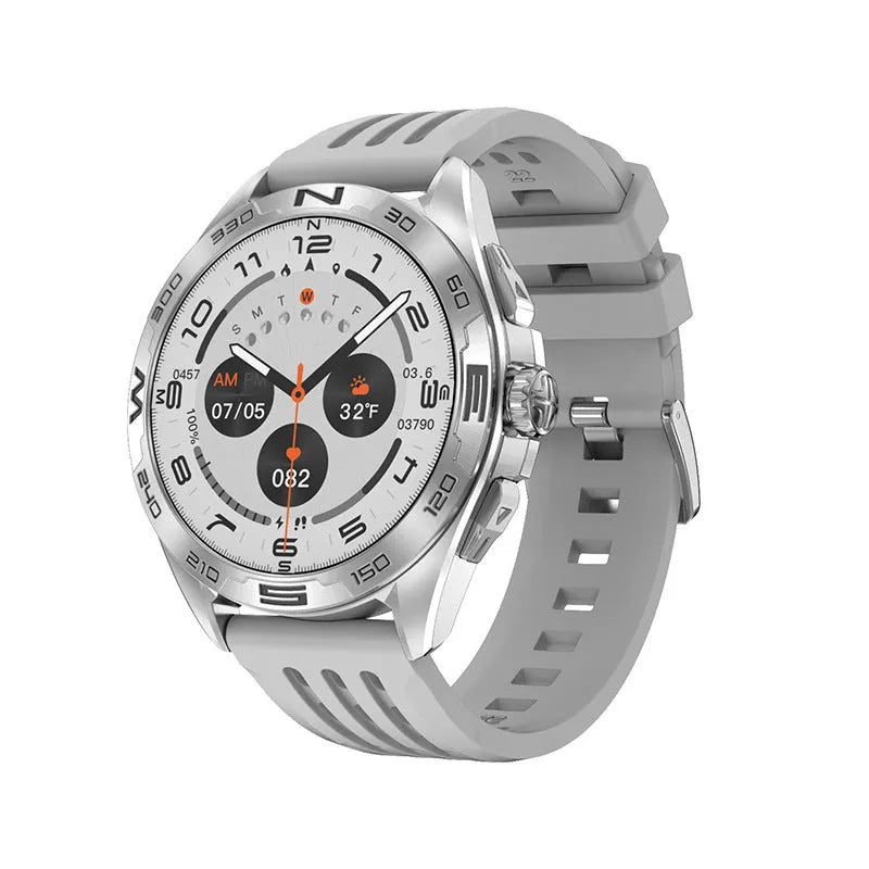 Smart watch with health monitoring display showing blood pressure, heart rate and oxygen readings