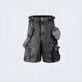 Retro high-waist denim shorts in a loose fit with a washed finish, shown in a picture colour.
