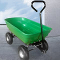 Green four-wheel plastic dumptruck with a large steel PP bed, TC2145 model.