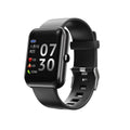 Square smart sports watch with silicone strap and aluminium case in multiple colours