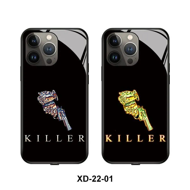Luminous design iPhone protective case with TPU and tempered glass construction