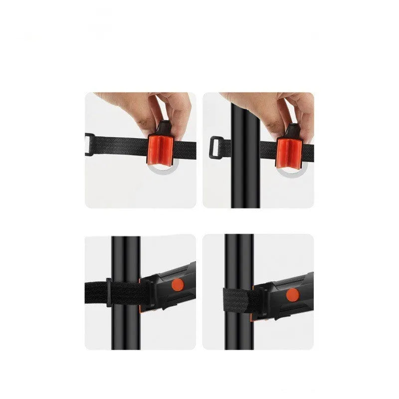 USB rechargeable waterproof bicycle taillight in blue, pink, red, white or yellow colours