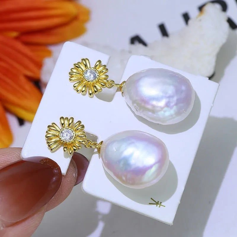 S925 sterling silver Baroque floral earring frames in silver and gold colour options