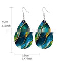 Acrylic flat branch knot drop earrings with printed surface detail in two style variations