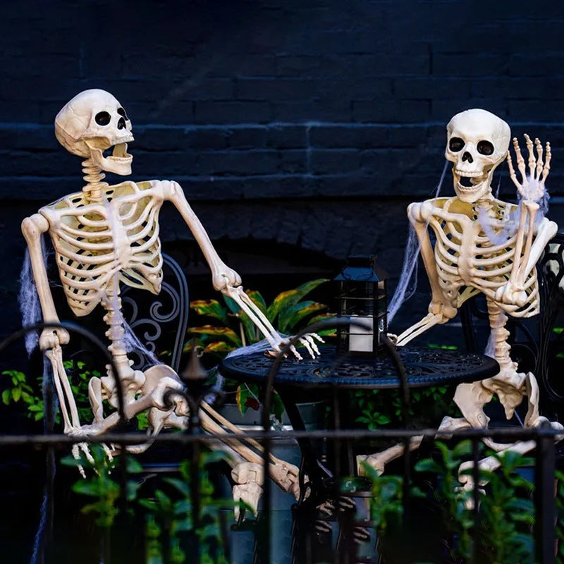 90cm tall movable joint plastic skeleton Halloween decoration in standing pose