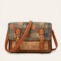 Women's printed PU crossbody bag in medium hardness with single shoulder strap