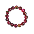 Women's handmade watermelon crystal bracelet showing pastoral casual style with adjustable sizing options