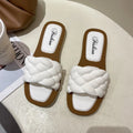 Women's plaid pattern PVC beach sandals with thick anti-skid soles in four colour options